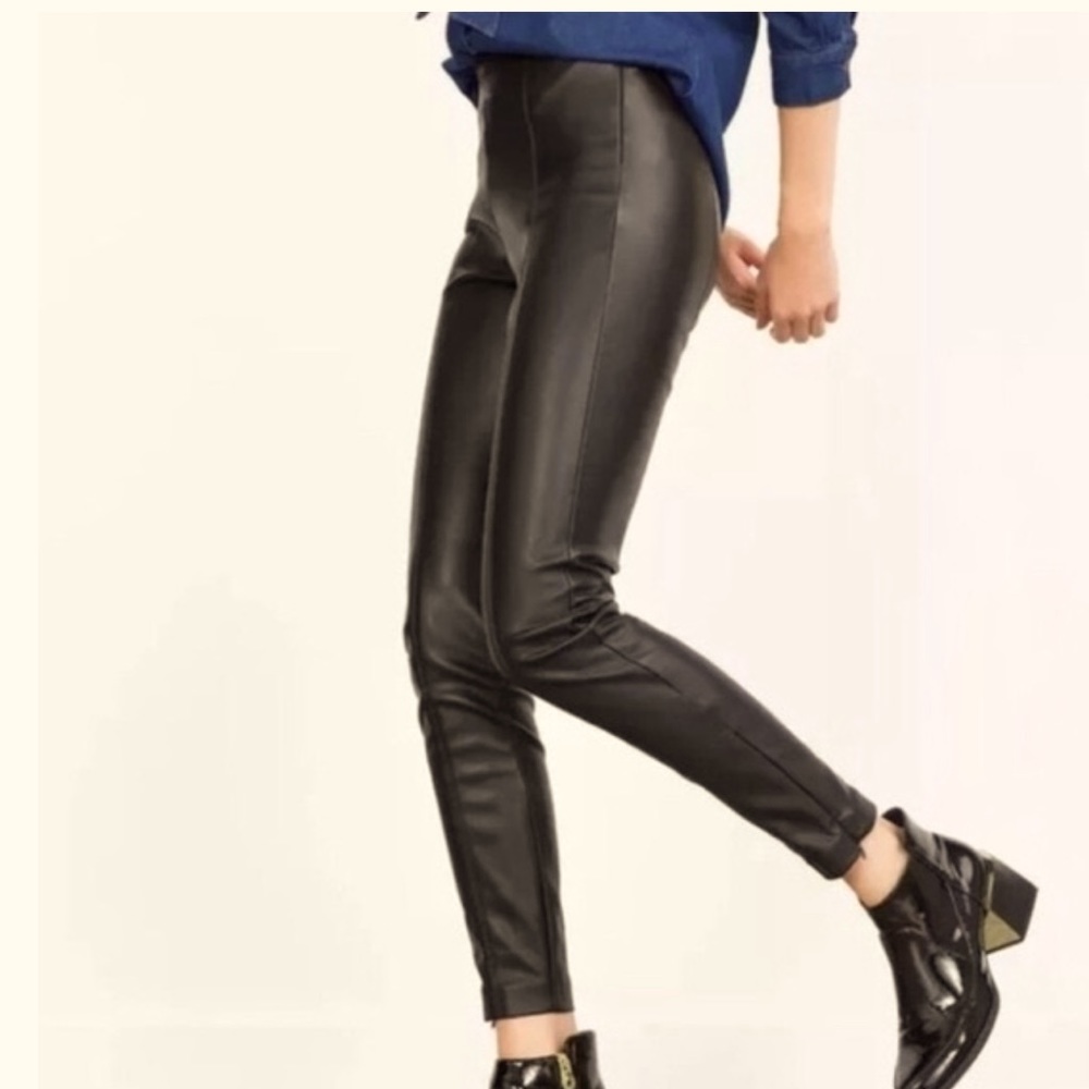 Zara faux leather ankle zip pant